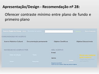 OferecercontrastemínimoentreplanodefundoeprimeiroplanoApresentação/Design-Recomendaçãonº28:  