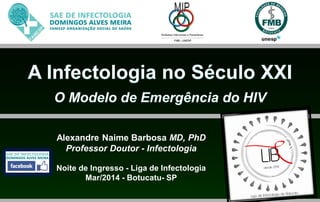 Alexandre Naime Barbosa MD, PhD
Professor Doutor - Infectologia
Noite de Ingresso - Liga de Infectologia
Mar/2014 - Botucatu- SP
 