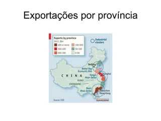 Exportações por província
 