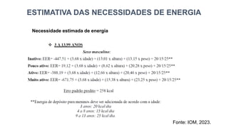 ESTIMATIVA DAS NECESSIDADES DE ENERGIA
Necessidade estimada de energia
Fonte: IOM, 2023.
 