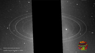 Sistema de anéis de Netuno.
Crédito: Sonda Voyager 2 – NASA.
 