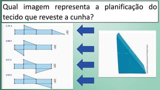 Qual imagem representa a planificação do
tecido que reveste a cunha?
 