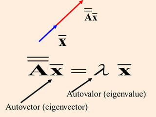 Autovetor (eigenvector) Autovalor (eigenvalue) 
