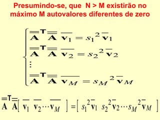 Presumindo-se, que  N > M existirão no máximo M autovalores diferentes de zero 