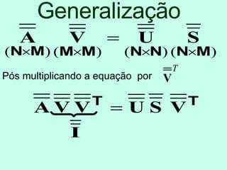 Generalização Pós multiplicando a equação  por  