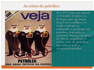 As crises do petróleo: 
 