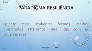 PARADIGMA RESILIÊNCIA
Quanto mais resilientes formos, melhor
preparados estaremos para lidar com as
adversidades.
26
Químca Orgânica
Avançada
2019
Th In K
 