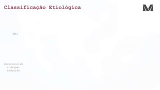Classificação Etiológica
Parkinsonism
o droga-
induzido
DPI
 