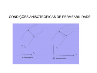 CONDIÇÕES ANISOTRÓPICAS DE PERMEABILIDADE
 