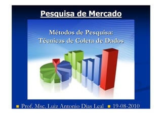 Pesquisa de Mercado

         Métodos de Pesquisa:
      Técnicas de Coleta de Dados




Prof. Msc. Luiz Antonio Dias Leal   19-08-2010
 