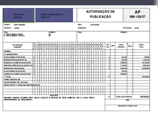 Nome da   Dados cadastrais da
agência   agência




Táticas de mídia
 