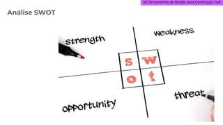 UC Ferramentas de Gestão para Construção Civil
Análise SWOT
 