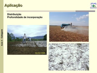 Aplicação Distribuição Profundidade de incorporação   