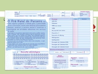  REALIZAR o Pré-natal do parceiro
Papel do Enfermeiro
INCENTIVAR
VINCULAR
PROMOVER
ESTIMULAR
Participação do Homem no ciclo gravídico –
puerperal
Saúde do Homem → Pré-natal do parceiro
 