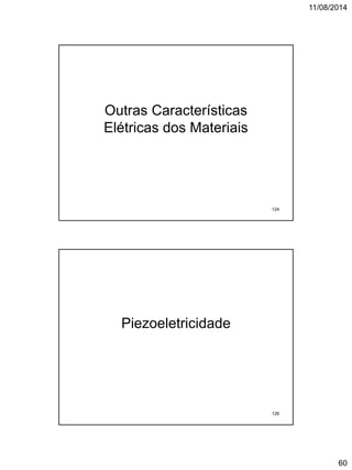 11/08/2014
60
Outras Características
Elétricas dos Materiais
124
Piezoeletricidade
126
 