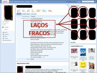 LAÇOS	
  
FORTES
LAÇOS	
  
FRACOS
 