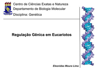 Regulação Gênica em Eucariotos
Eleonidas Moura Lima
Centro de Ciências Exatas e Natureza
Departamento de Biologia Molecular
Disciplina: Genética
 