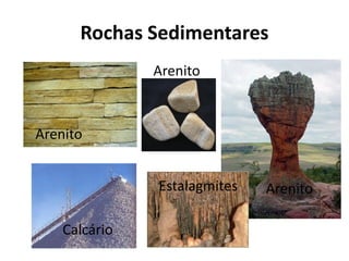 Rochas Sedimentares
               Arenito



Arenito


               Estalagmites   Arenito

    Calcário
 