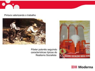 Pôster polonês seguindo características típicas do Realismo Socialista  Pintura valorizando o trabalho 