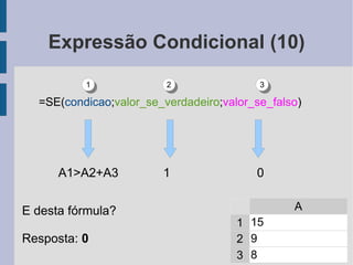 Ao utilizar uma referência em uma função ou fórmula que espera um valor, é utilizado o valor existente na célula da referência 