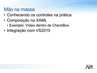 XAML (ExtensiveApplicationMarkupLanguage)Linguagem de marcação para criação de interfaces introduzidas com o Windows Vista