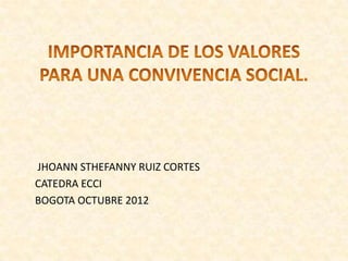 JHOANN STHEFANNY RUIZ CORTES
CATEDRA ECCI
BOGOTA OCTUBRE 2012
 