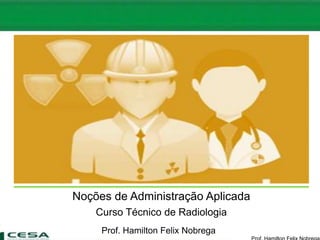 Origem
Noções de Administração Aplicada
Curso Técnico de Radiologia
Prof. Hamilton Felix Nobrega
 