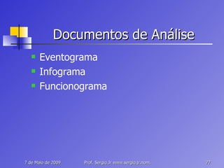 Documentos de Análise Eventograma Infograma Funcionograma 