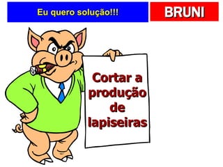 Eu quero solução!!! Cortar a produção de lapiseiras 