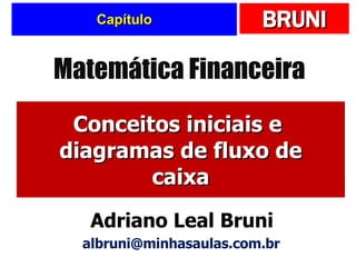 Capítulo Conceitos iniciais e  diagramas de fluxo de caixa Matemática Financeira Adriano Leal Bruni [email_address] 