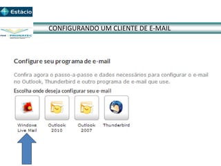 CONFIGURANDO UM CLIENTE DE E-MAIL
 