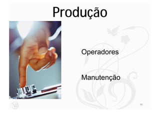 Produção

    Operadores


    Manutenção


                 19
 