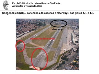 Escola Politécnica da Universidade de São Paulo
Aeroportos e Transporte Aéreo
Congonhas (CGH) – cabeceiras deslocadas e clearways das pistas 17L e 17R
 