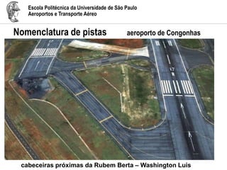 Escola Politécnica da Universidade de São Paulo
Aeroportos e Transporte Aéreo
cabeceiras próximas da Rubem Berta – Washington Luis
Nomenclatura de pistas aeroporto de Congonhas
 