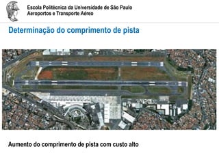 Escola Politécnica da Universidade de São Paulo
Aeroportos e Transporte Aéreo
Determinação do comprimento de pista
Aumento do comprimento de pista com custo alto
 