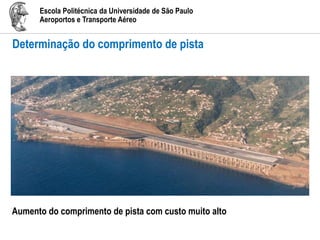 Escola Politécnica da Universidade de São Paulo
Aeroportos e Transporte Aéreo
Determinação do comprimento de pista
Aumento do comprimento de pista com custo muito alto
 