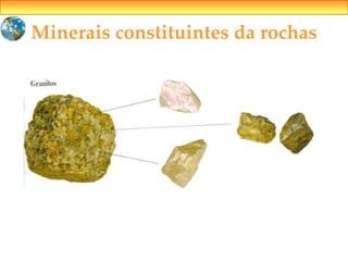 Minerais constituintes da rochas
 