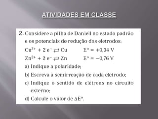 Aulas 10 e 11   potenciais de eletrodo - 2º ano