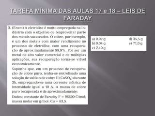2º ANO | Aulas 17 a 18 - Leis de Faraday de QUÍMICA | Prof. Rodrigo Almeida 