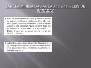 2º ANO | Aulas 17 a 18 - Leis de Faraday de QUÍMICA | Prof. Rodrigo Almeida 