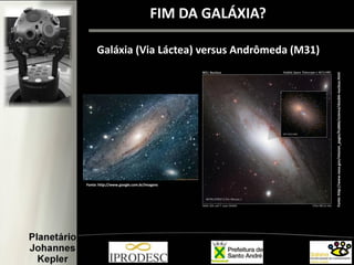 Galáxia (Via Láctea) versus Andrômeda (M31)
FIM DA GALÁXIA?
Fonte:http://www.nasa.gov/mission_pages/hubble/science/double-nucleus.html
Fonte: http://www.google.com.br/imagens
 