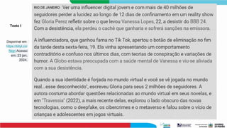 Texto I
Disponível em:
https://bityl.co/
Niqn Acesso
em: 23 jan.
2024.
 