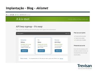 Implantação – Blog – Akismet
 