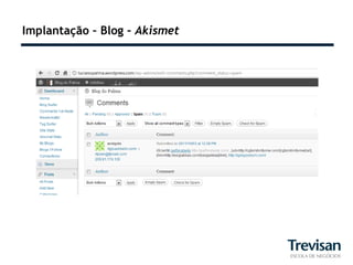Implantação – Blog – Akismet
 