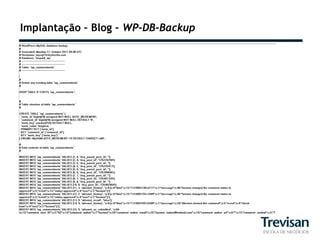 Implantação – Blog – WP-DB-Backup
 