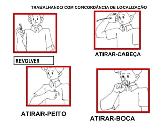 TRABALHANDO COM CONCORDÂNCIA DE LOCALIZAÇÃO ATIRAR-PEITO REVOLVER ATIRAR-CABEÇA ATIRAR-BOCA 
