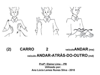 (2)  CARRO  2  veículo ANDAR  (me) veículo  ANDAR-ATRÁS-DO-OUTRO  (md) Profª: Elaine Lima – PR Utilizado por: Ana Lúcia Lemes Nunes Silva - 2010 