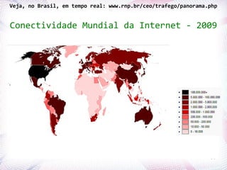 Veja, no Brasil, em tempo real: www.rnp.br/ceo/trafego/panorama.php


Conectividade Mundial da Internet - 2009




Profª. Jocelma Rios                                             38
 