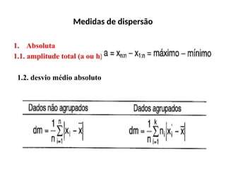 Medidas de Dispersão e Análise Estatística em Geologia e Geomatemática ...