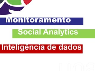 Monitoramento
Social Analytics
Inteligência de dados
 